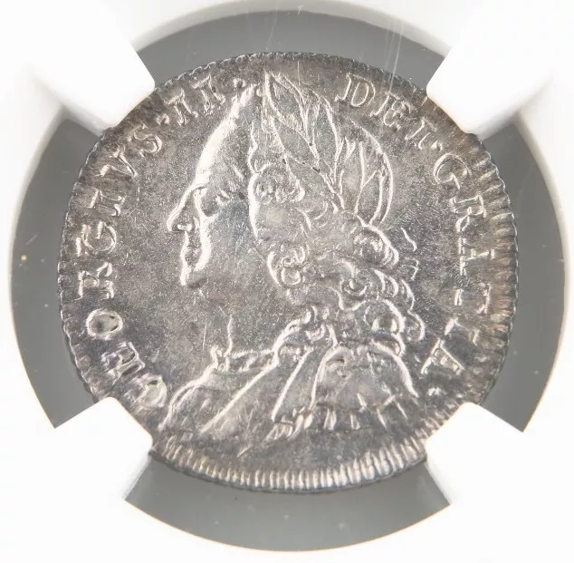 1758/7 Great Britain Sixpence Silver Coin XF Details NGC 6 Pence KM-582.2 3