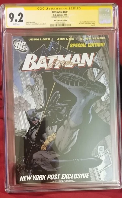 BATMAN 608 CGC 9.2.  NY Post Exclusive Signed by Jim Lee