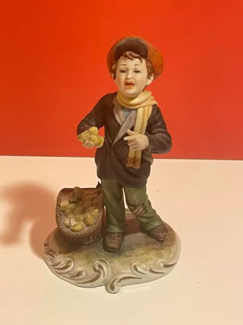 Capodimonte Italian Vintage Boy Figure, Signed, Decorative