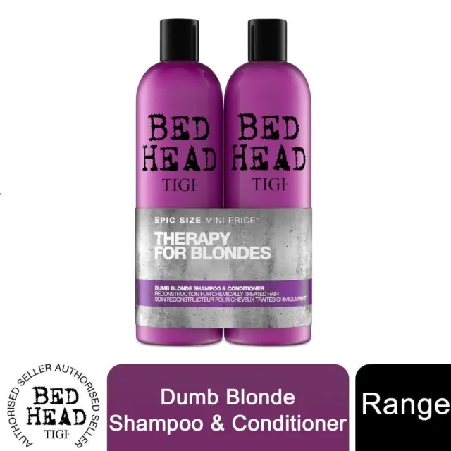 Bed Head by TIGI Shampoo & Conditioner Dumb Blonde Duo for Damaged Hair, 750ml