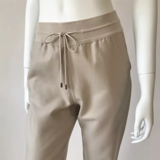 LORO PIANA Cashmere & Silk Drawstring Jogger Pants Beige Sweatpants US 4 Italy 2