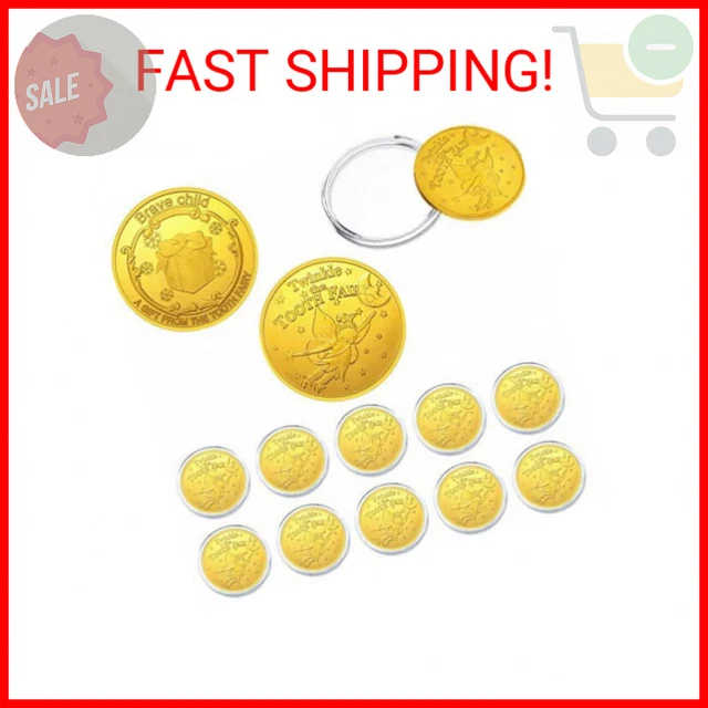 Tooth Fairy Gold Coins for Kids Boys Girls Lost Teeth Reward Commemorative Coin