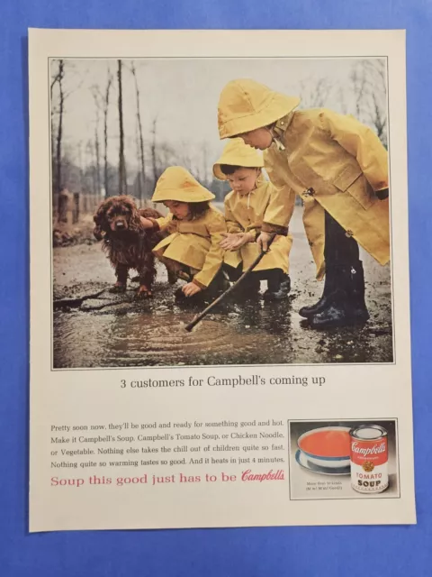 1963 CAMPBELL'S TOMATO Soup - Children Yellow Rain Slickers - Vintage ...
