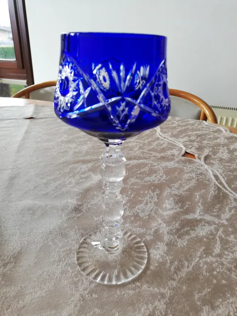 Weinglas Römer Kristall Blau Höhe 20 cm Durchmesser 7,5 cm