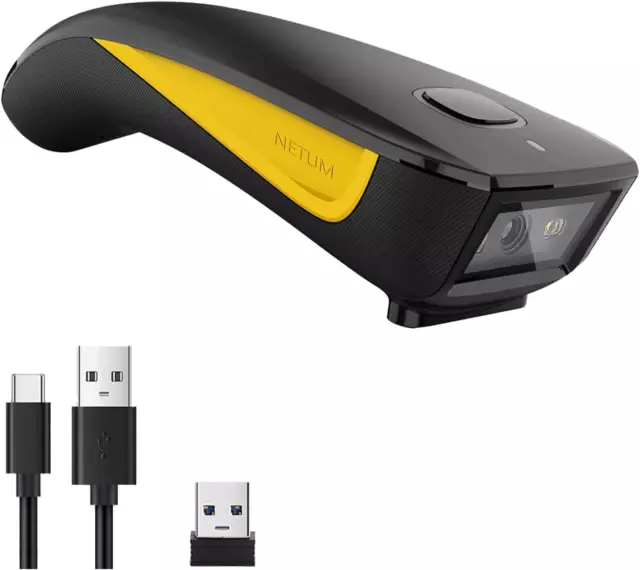 NETUM Bluetooth Mini Barcode Scanner 2.4G Wireless Compatible, Small Pocket USB