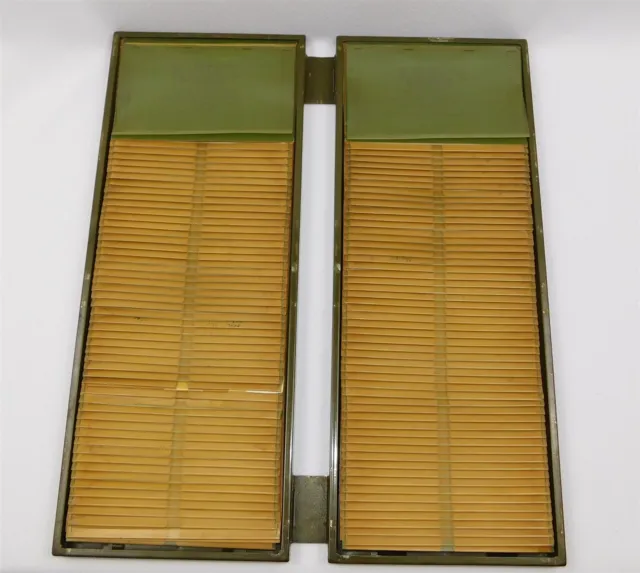 Antique 1917 Patent Kardex Card File Index Folding Flip Green Metal Case