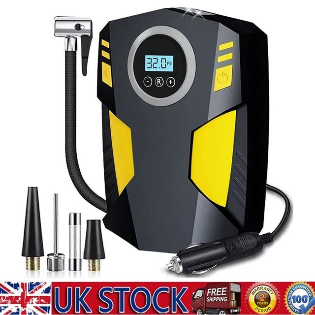 Digital Corded Car Tyre Inflator Pump Portable Air Compressor LED Light 120W 12V