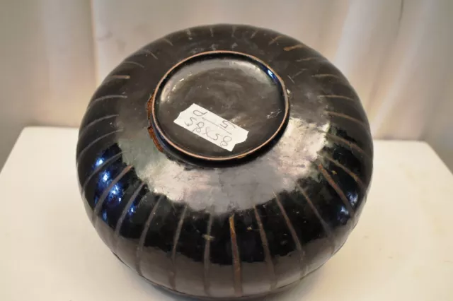 Vintage Burmese Lacquerware Pumpkin Box (Small/Black) Decorative Collectibles "1 4
