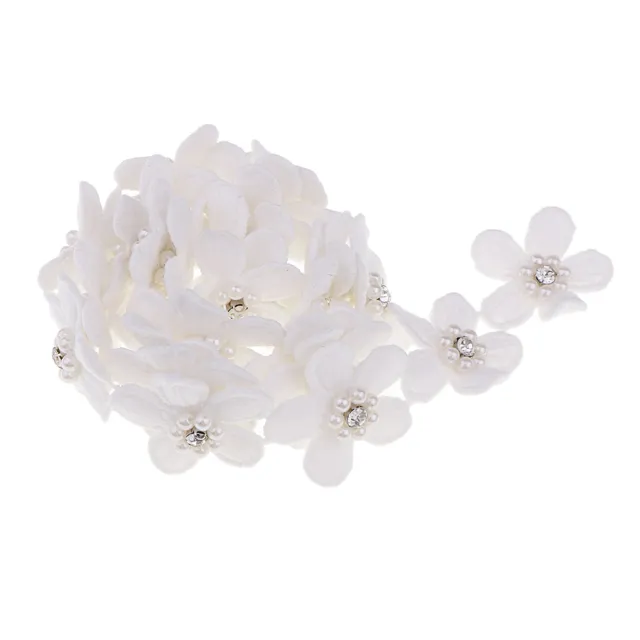 1 yard fleurs perle cristal ruban dentelle garniture coudre embellissement 32mm