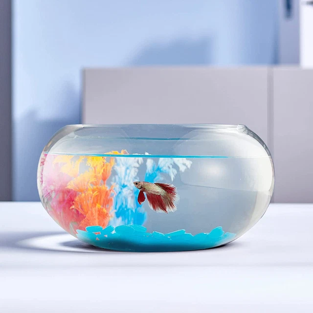 Aquarium Gallon Glass Fish Bowl with Decor Small Betta Fish Tank, water Tank Kit
