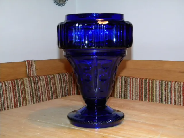 29 cm geschliffene TRICHTERVASE KOBALT GLAS Vase ca.1900 kobaltblau Kobaltglas