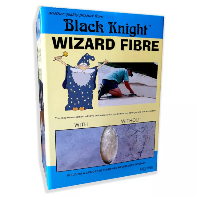 Concrete Pond Construction Black Knight Wizard Fibre Stops Leaks / Cracks 1kg