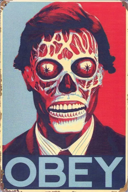JOHN CARPENTER'S THEY Live OBEY Movie Tin Metal Sign $18.00 - PicClick