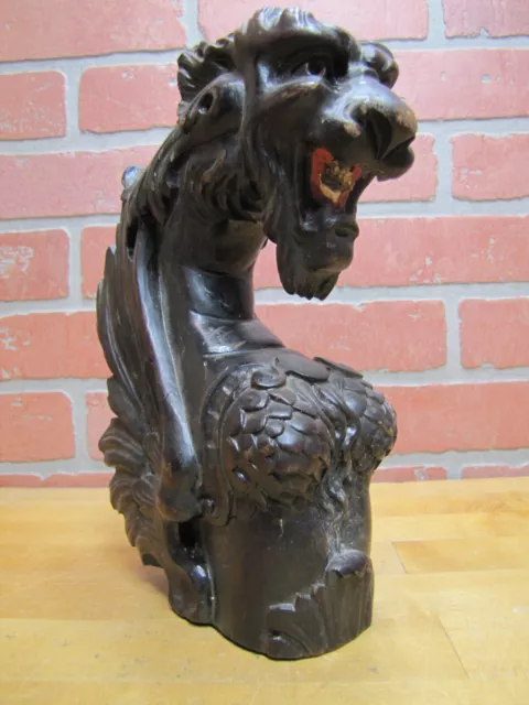 Beast Monster Dragon Antique Wooden Figural Architectural Hardware Salvage