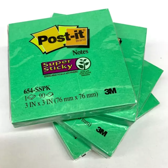 Post-it Notes 654-15SSCP Super Sticky, Assorted Bright Colors 3x3 Pk of 15  Pads