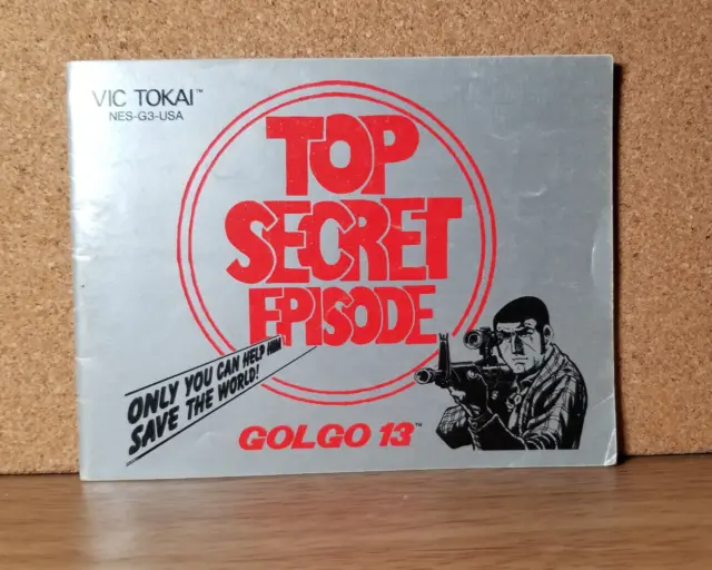 Top Secret Episode Golgo 13 Nintendo NES Manual Only ~ Instruction Booklet
