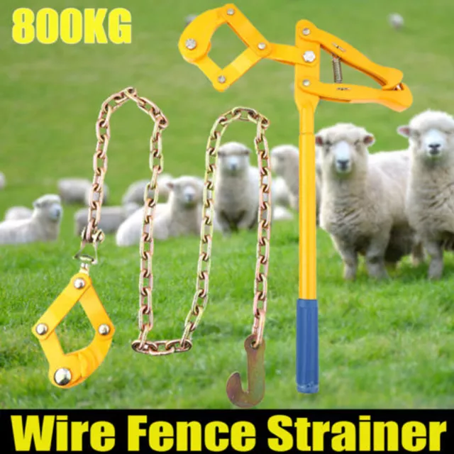 Heavy Duty Wire Fence Strainer + Plain Barbed Chain Fencing Repair Tool AU Post