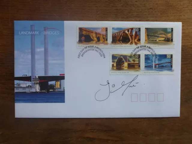 2004 Australia Landmark Bridges Set 5 Stamps Fdc Signed Designer