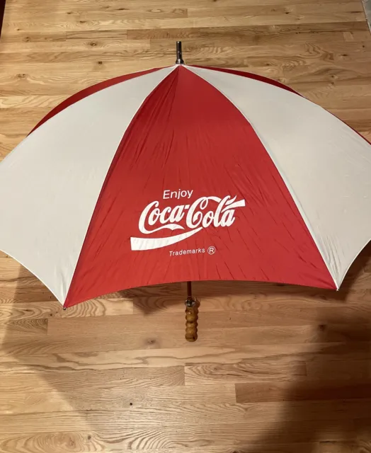 Coca-Cola Coke Golf Rain Beach Sun Umbrella  Coca Cola Vintage Red White