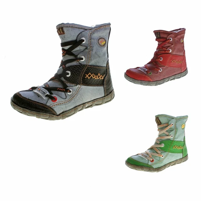 Cuir Bottines D'Hiver TMA Femmes Cheville Chaussures Doublé Bottes Usé Look