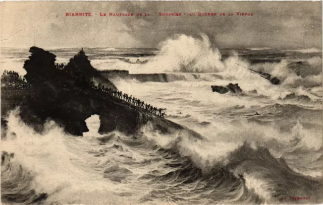 CPA BIARRITZ The Shipwreck of the 'Surprise' at the Rock of the Virgin (411615)