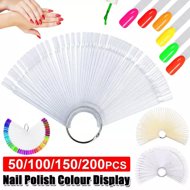 Nail Polish Colour Display Wheel Chart Ring Sticks Swatch false fake Nail Tips