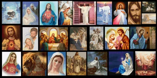 Raccolta Di Oltre 800 Schemi Punto Croce Religione Religiosi Pasqua Natale