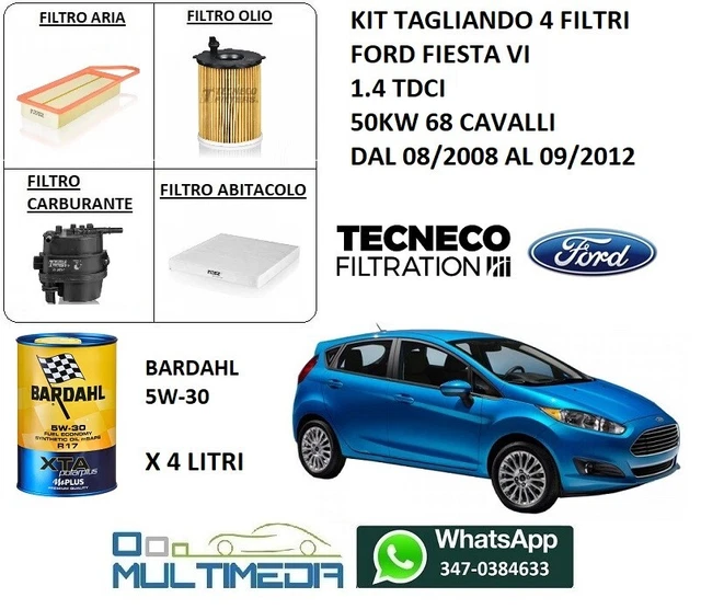 Kit Tagliando Ford Fiesta V VI Fusion 1.4 TDCI 50 Kw 68 Cv - Foto 12