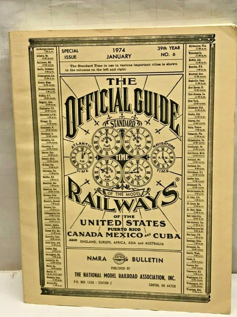 NMRA 1974 Official Guide RAILWAYS Railroad Standard Time Table Book Model Train