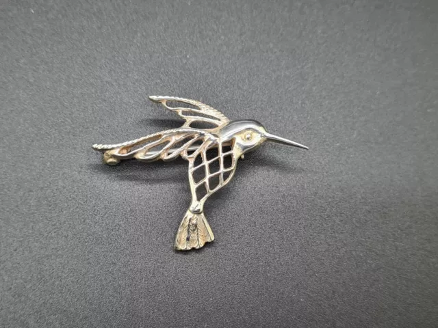 Vintage Sterling Silver Brooch Hummingbird Pin Brooch 2