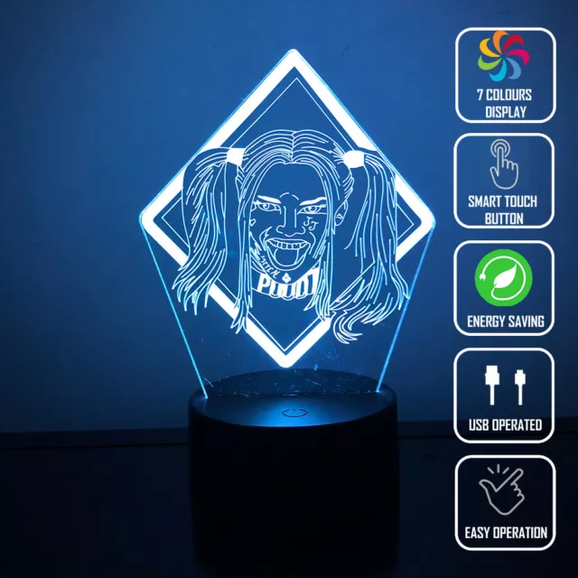 HARLEY QUINN JOKER BATMAN 3D Acrylic LED 7 Colour Night Light Touch Table Lamp