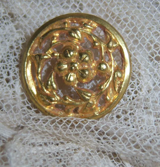 B256 BOUTON ANCIEN metal doré art deco 2.1 cm