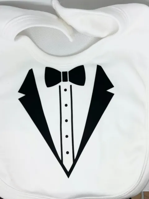 Baby Bib,Page Boy with Tuxedo design, Baby Bib 100% Cotton, Wedding, Gift