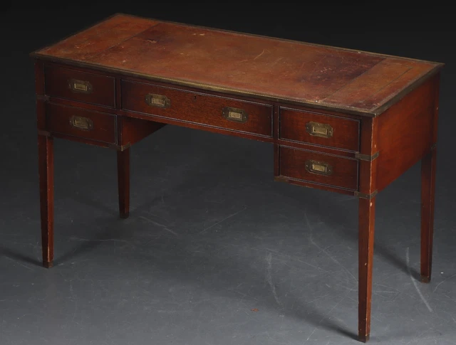 Alter Marine/Militärschreibtisch, Mahagoni, GB um 1920, Original, Rarität