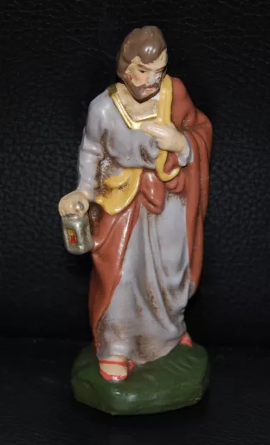SEHR Alte Krippenfigur ca.60/70J Heiliger Josef Pappmache Masse-
