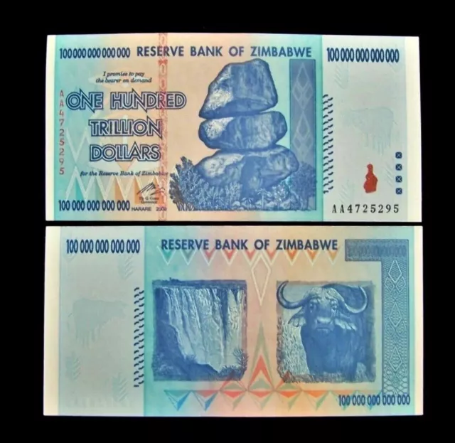 Zimbabwe 100 Trillion Banknote 1 Note AA/2008, P-91, UNC