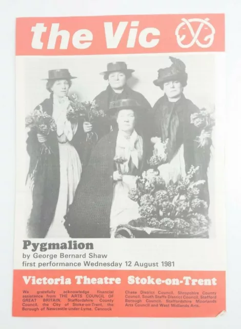 Victoria Theatre Stoke 1981 Pygmalion Sandra Berkin Mary Jo Randle