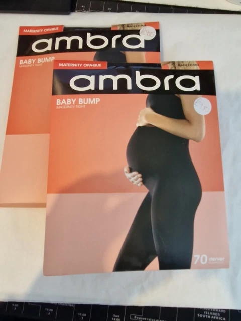 Medias denier Ambra baby bump maternity 70, negras, altas X, totalmente nuevas
