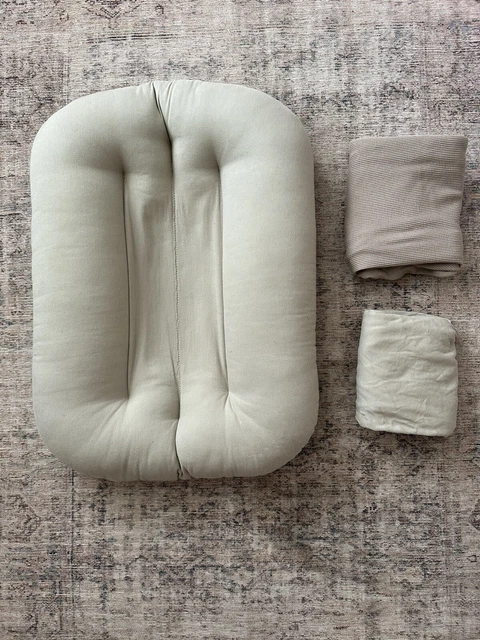 Snuggle Me Organic Infant Lounger in Birch + Two Covers Sable Waffles & Birch