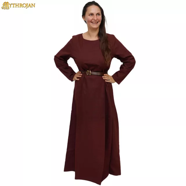 Medieval Dress Reenactment Viking Long Gown Renaissance Sca Larp Costume Women