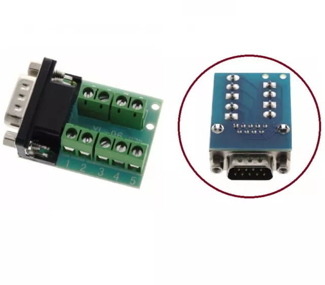 DB9 male adapter signals Terminal module RS232 Serial to Terminal DB9 connector