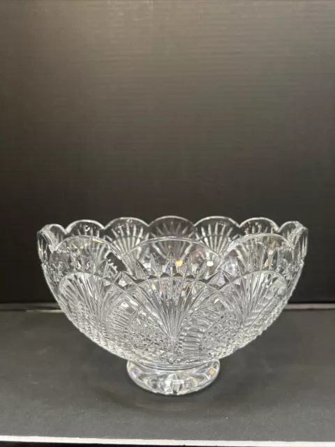 Waterford Crystal Seahorse Scalloped Edge Bowl 10"