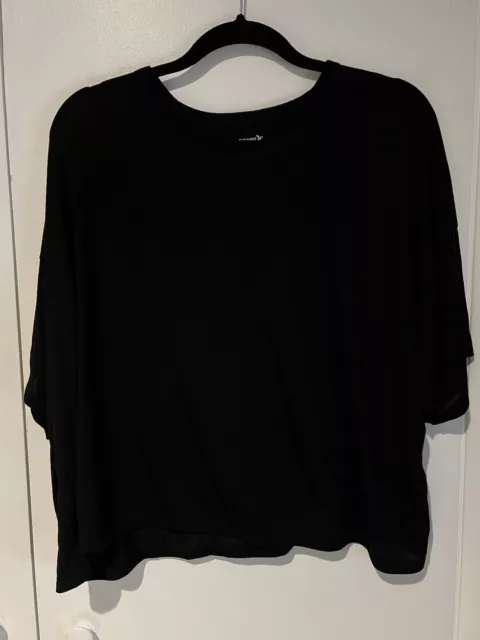 Old Navy Active Womens Oversized Crop Top Black Ultralite Size 2x XXL