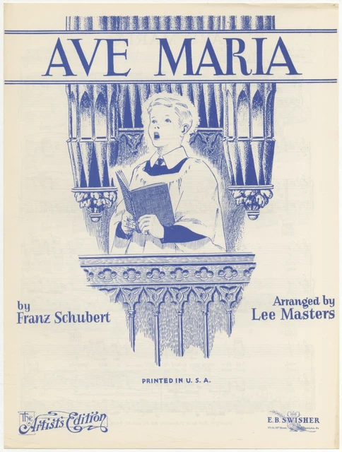 Franz and SCHUBERT, Lee Masters / Sheet music Ave Maria 1937