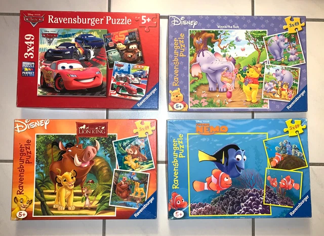 PUZZLE SET RAVENSBURGER 5+ Cars Lightning McQueen Findet Nemo König ...
