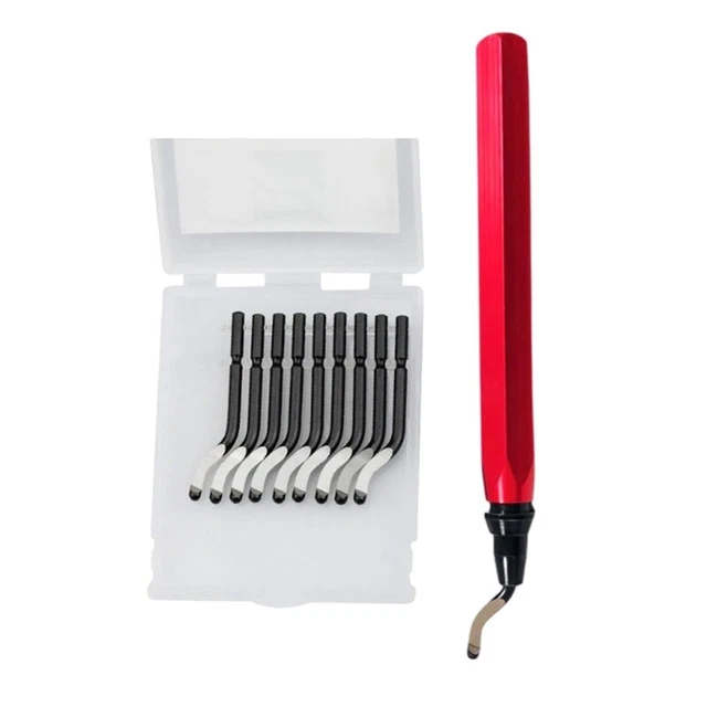 Deburring Tool Kit  Anti Slip Handle and 10 RB1000 Deburring Blades for Wood