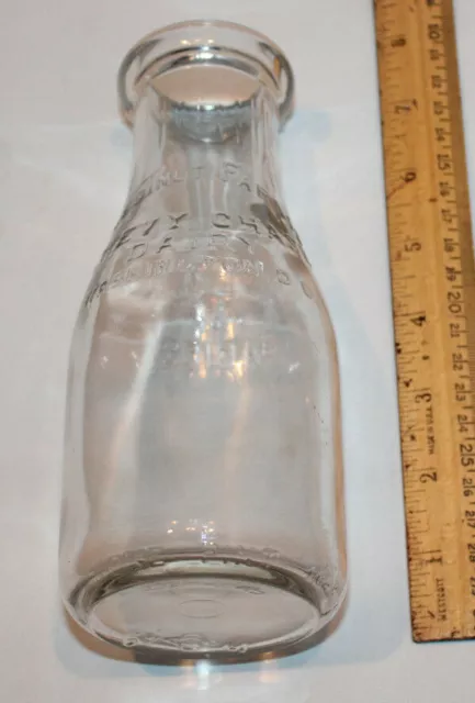 vtg Chestnut Farms One Pint bottle Chevy Chase Dairy "Safe Milk for Babies!" DC