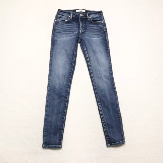 KanCan Women's Juniors Size 1/24 Blue Skinny Dark Wash Cotton Blend Stretch Jean