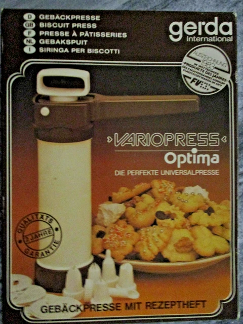 GERDA INTERNATIONAL VARIOPRESS Optima Gebäckpresse Kunststoff Stern Weiß/Braun EUR 5,90
