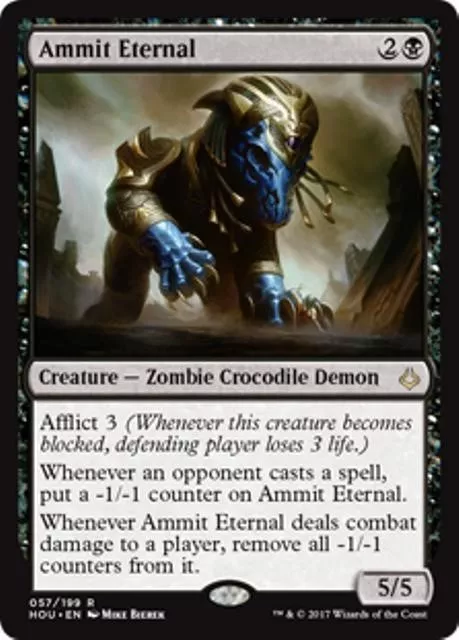 AMMIT ETERNAL Hour of Devastation MTG Black Creature—Zombie Crocodile Demon Rare